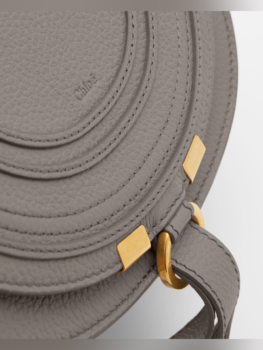 Chloe Small Marcie Saddle Bag in cashmere Gray like new - Picture 11 of 16